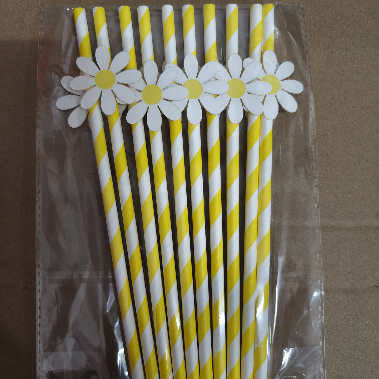 Flores de paja decoración fiesta papel paja margarita desechable postre pastel bar bebida paja