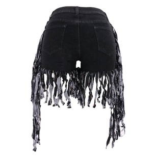 2022 summer direct supply to Europe and the United States Amazon high elastic side bone foot mouth long fashion trend tassel women's Denim short