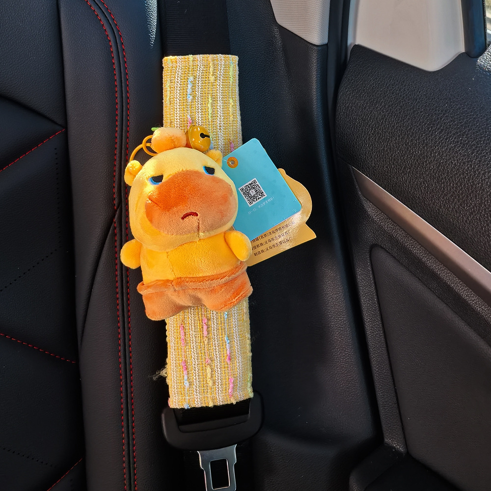 Protector de Hombro de Capibara para Cinturón de Peluche Decorativo para Automóvil