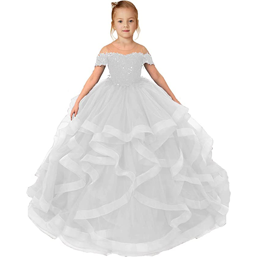 Mother & Kids Evening Gown Train Dress Tulle Skirt For Kids Girls Ages 3-7 Birthday Party Performance Hosting Runway【Pre-sale | Ships In 15 Days】_voghion.com