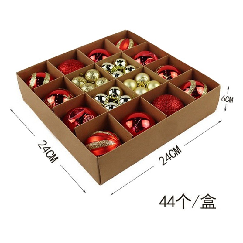 Set de bolas decorativas de Navidad en caja de regalo, colgantes para vitrina y fiestas, decoración de árbol de Navidad, comercio exterior transfronterizo