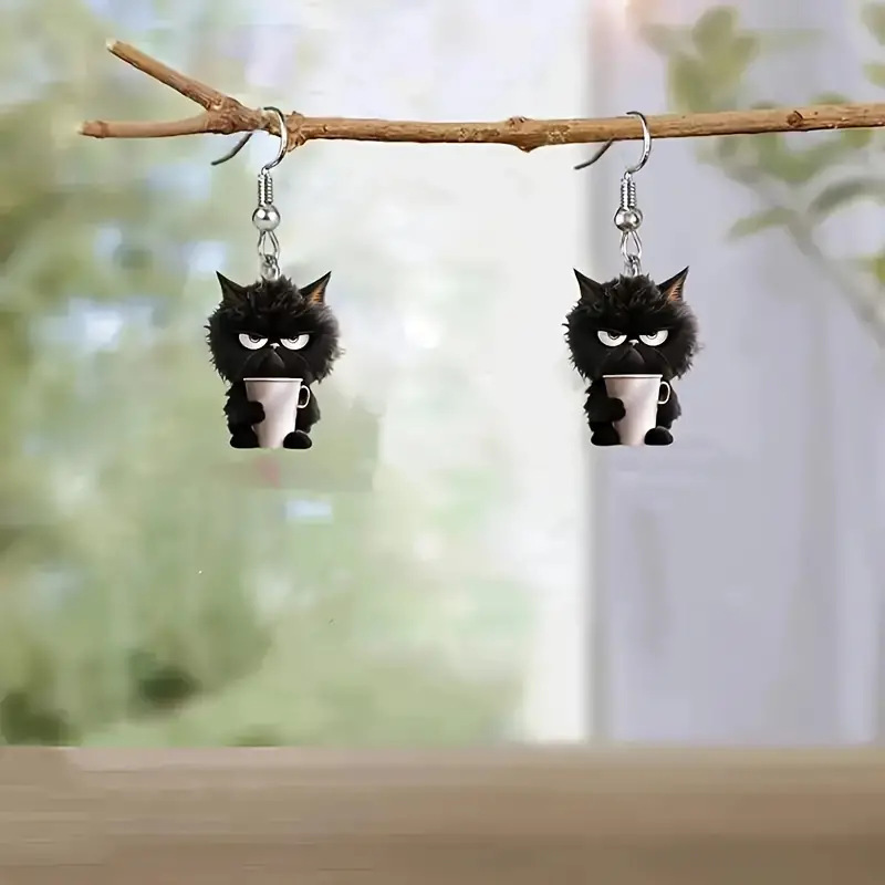 acrylic cute creative design earrings stainless steel