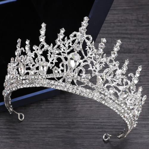 European and American hot-selling bridal crown Baroque rhinestone bridal crown tiara atmospheric wedding dress accessories crown