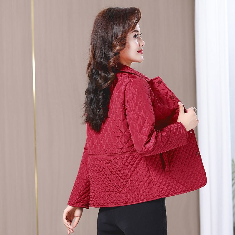 新款中老年女装轻薄宽松小棉衣短款羽绒棉服妈妈装秋冬装外套棉袄