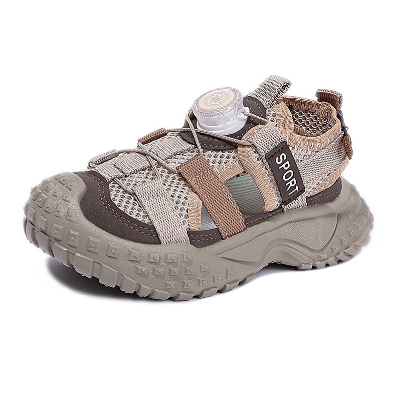 Sandalias Deportivas con Botón para Niños, Transpirable y Antideslizante para Playa