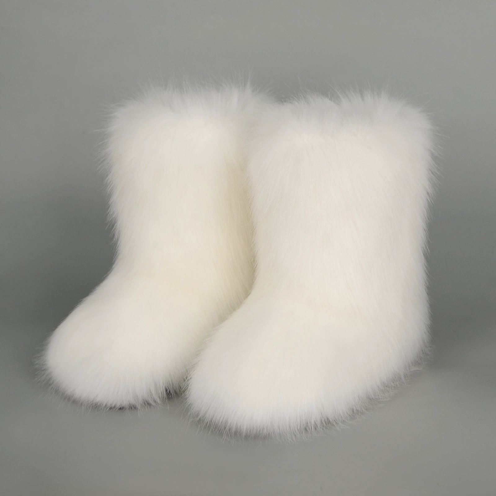Mid‑calf warm boots, European style, high‑quality faux‑fur mid‑length, sizes 36–46