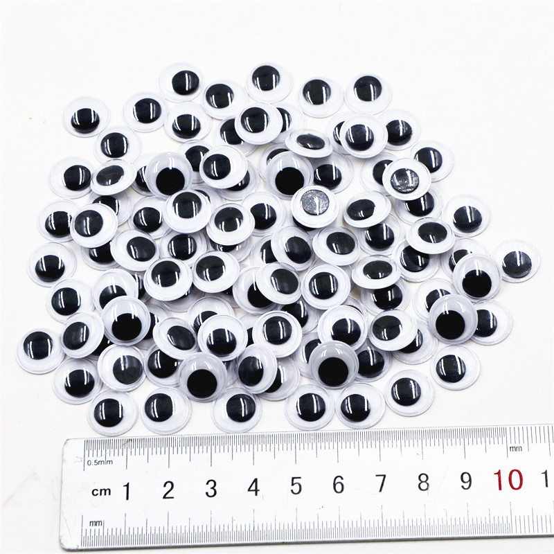 Venta directa de fábrica actividad de la banda de ojos adhesivo al por mayor DIY accesorios de juguete negro y blanco color pestañas animal bead pegatinas