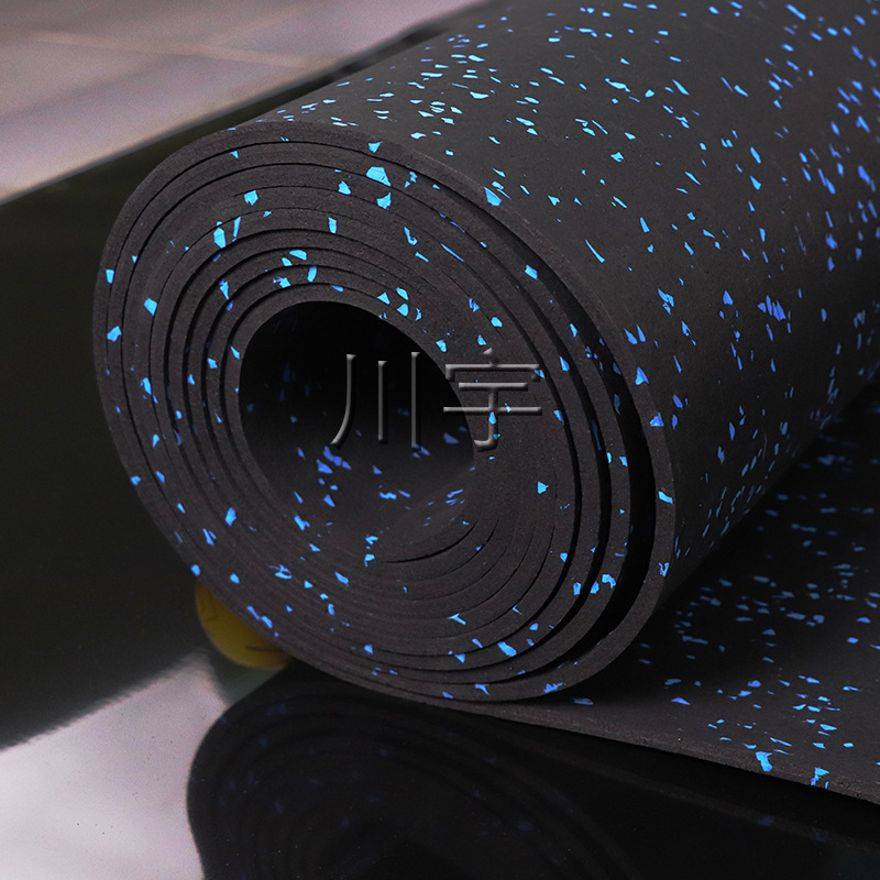 室内地面减震橡胶卷材健身房360私教地胶垫运动消音地毯批发定制