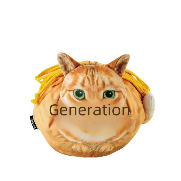 Fenrichimeng Cat Department Cute Cat Makeup Bag Travel Storage Bag Cross-Border Drawstring Bag Large Capacity