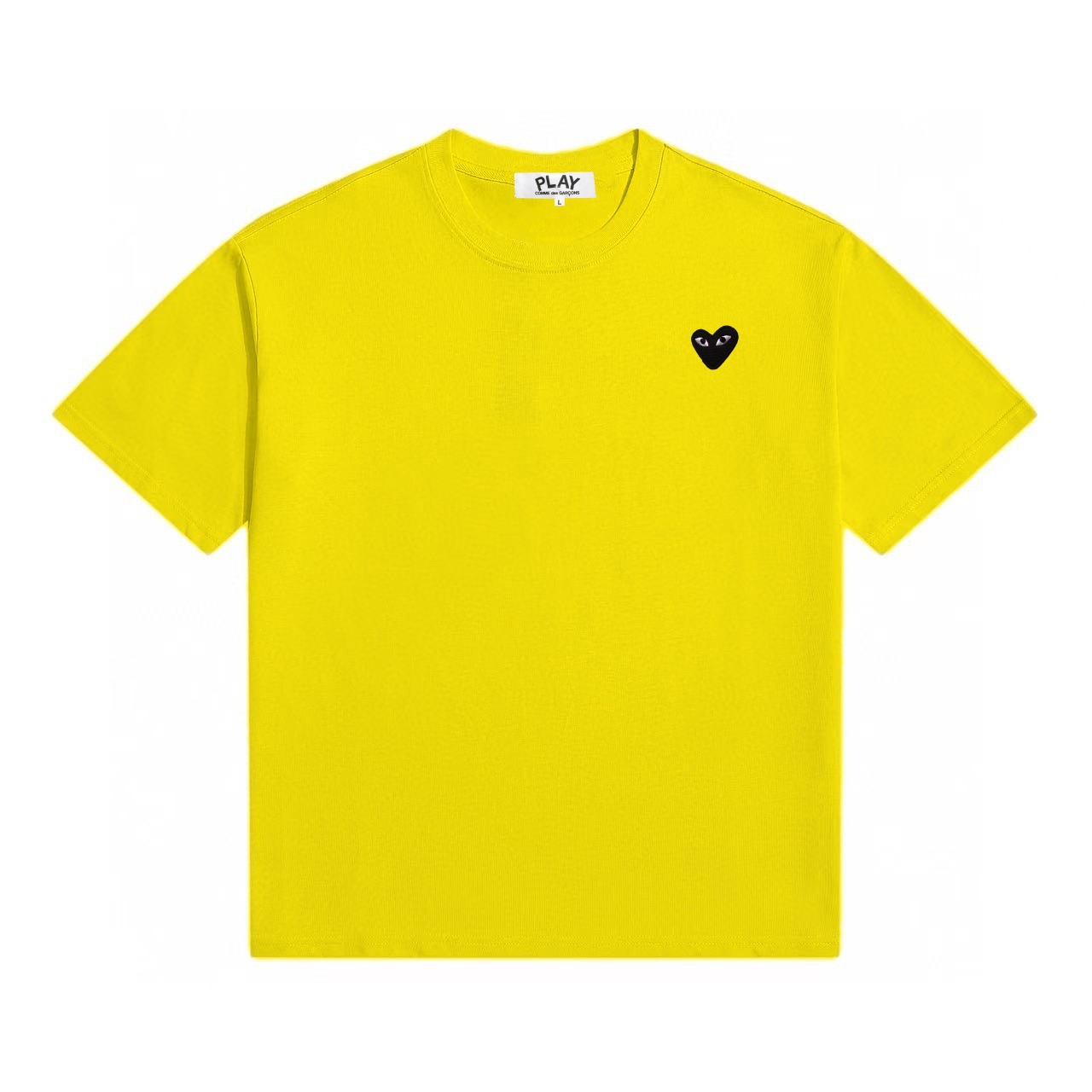 Heyplay Japanese-Style Trendy Brand Peach Heart Couple Outfit Round Neck Pure Cotton T-Shirt Heart Short Sleeve Red Heart Embroidery Black Heart