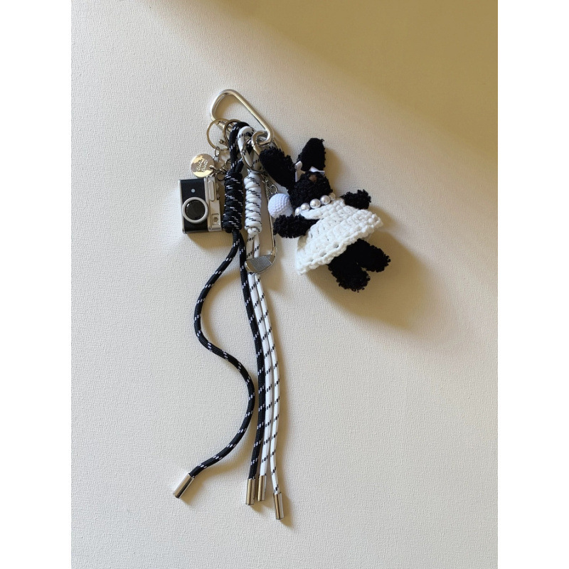 Bolsa de viento, bolsa de colgante, muñeca de viento, cuerda de nylon colgante, conejo, cachorro, cámara, llavero, mochila escolar