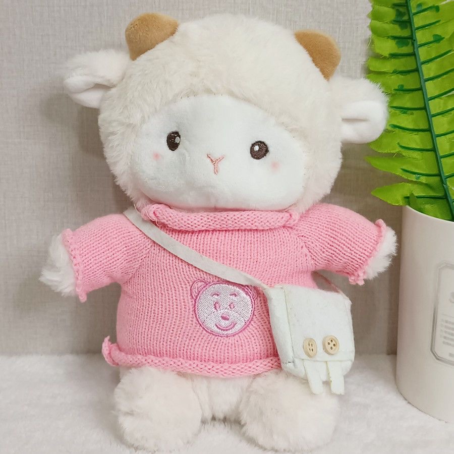 Muñeca de cambio de ropa de oveja de Polk almohada regalo de cumpleaños actividad de seguridad arrojando muñeca de agarración emoción acompañante muñeca de cordero