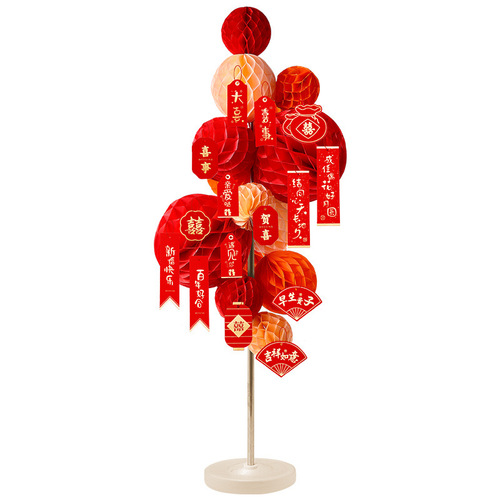 Marriage honeycomb ball column hanging decoration bedroom set wedding new house living room scene paper lantern floating decoration