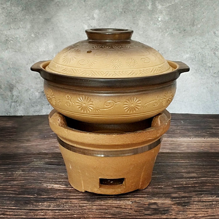 老式燒烤爐木炭爐家用火鍋打邊爐泥爐商用砂鍋陶土大號烤肉煮茶爐