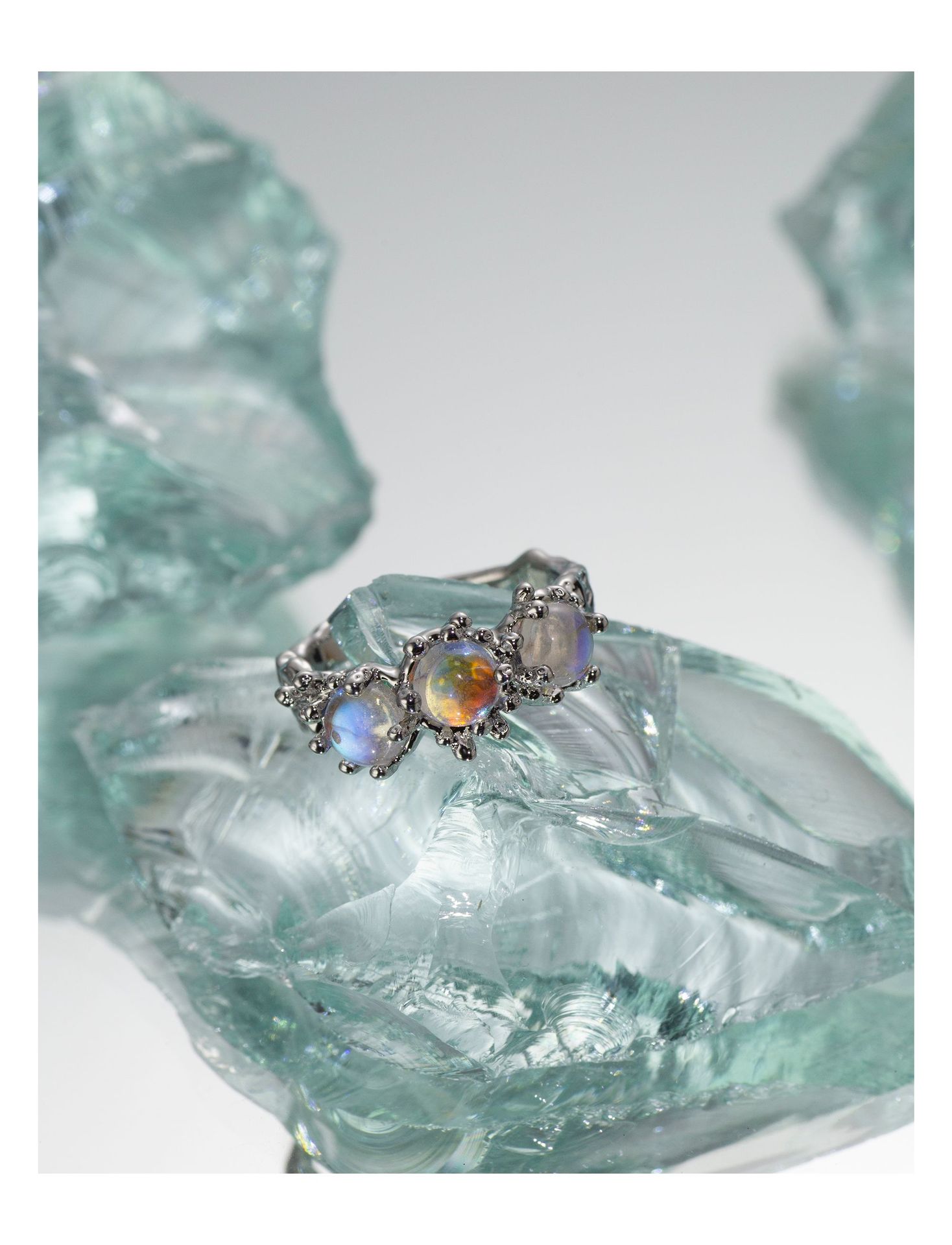 Fashion Geometric Copper Plating Natural Stone Rings 1 Piece