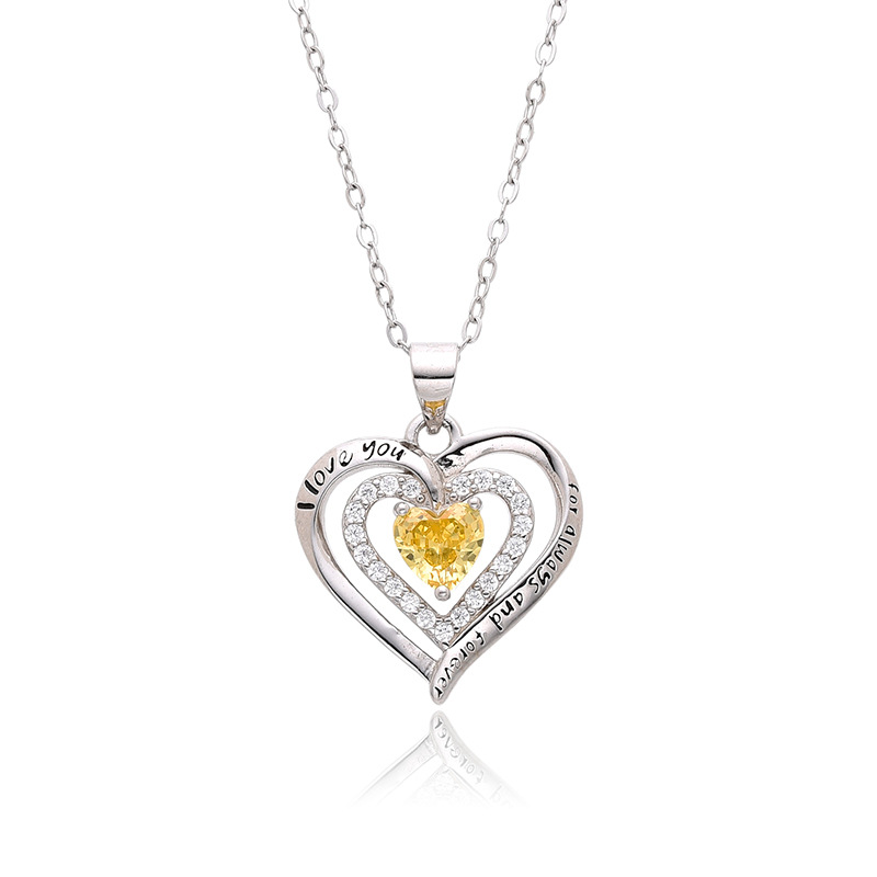 Europa y los Estados Unidos transfronterizos 925 plata esterlina colorida con collar de zircon colgante de colgante de clavícula para mujeres joyerías Amazon