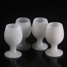 白玉高脚红酒杯葡萄酒玉杯玉石酒杯摆件玉酒杯