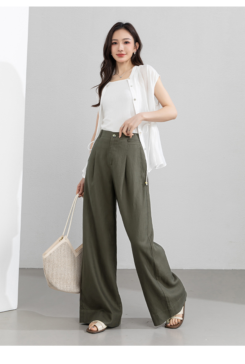 Áo sơ mi nữ linen tay không cổ đứng thắt eo dây rút thoáng mát — Ánh trăng trắng chi tiết 21