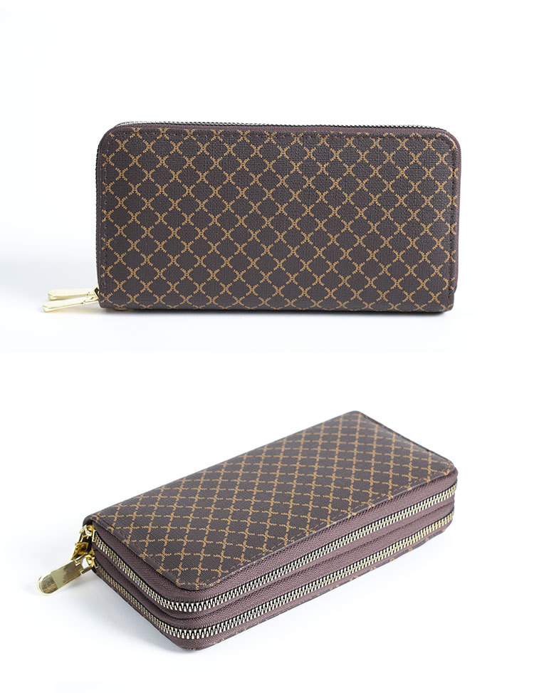 Pu Leather Material Argyle Pattern All Seasons Season Women's Argyle Pu Leather Zipper Wallets