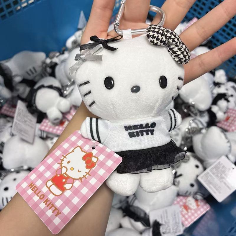 小红书日本黑白印象hellokitty毛绒公仔书包包挂件钥匙扣生日礼物|undefined