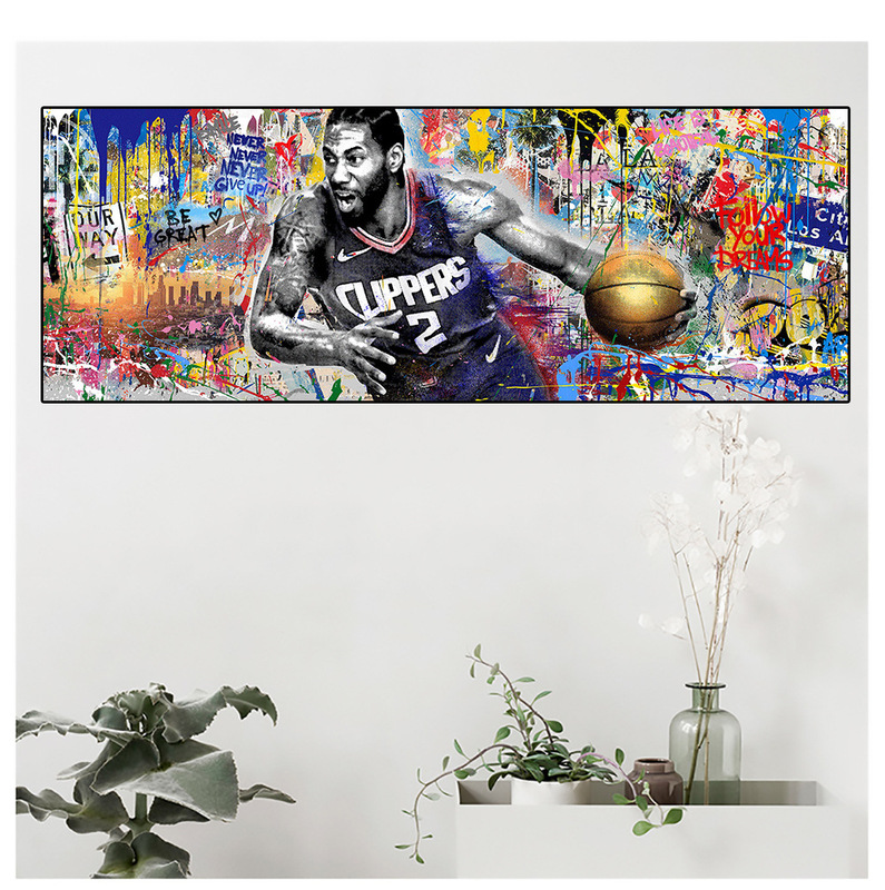 Cross-border factory NBA star canvas hanging painting living room spray painting abstract Jordan Kobe bedroom decorative painting core generation Cross-border factory NBA star canvas hanging painting living room spray painting abstract Jordan Kobe bedroom decorative painting core generation