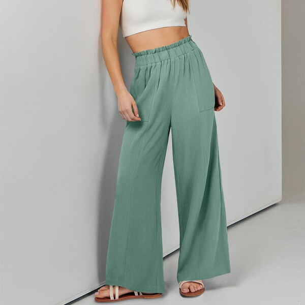Cross-Border European and American Cotton and Linen Casual Pants for Women 2025Wish Spring and Summer New Women's Plus Size Women's Clothing Ebay Amazon