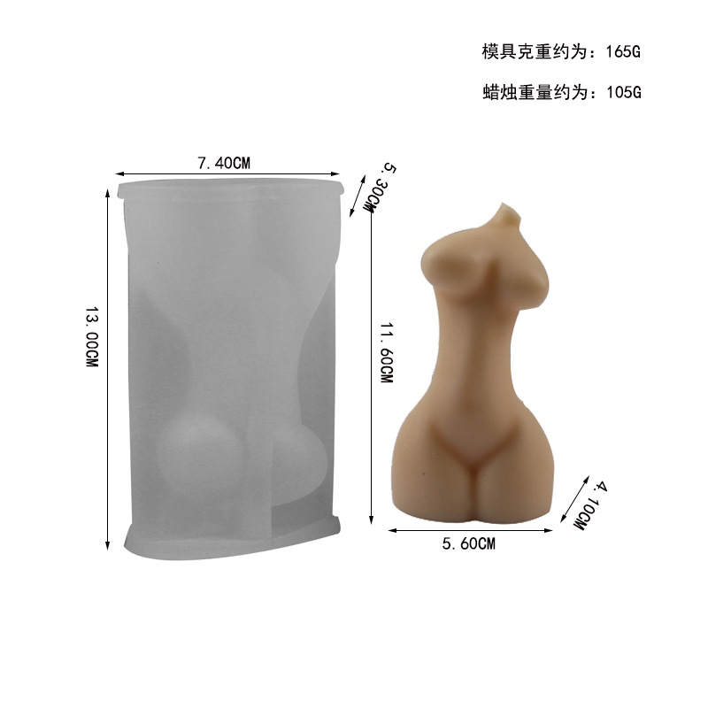 Cuerpo aromaterapia vela molde de silicona DIY Europea simple retrato decoración yeso epoxi utensilios para hornear