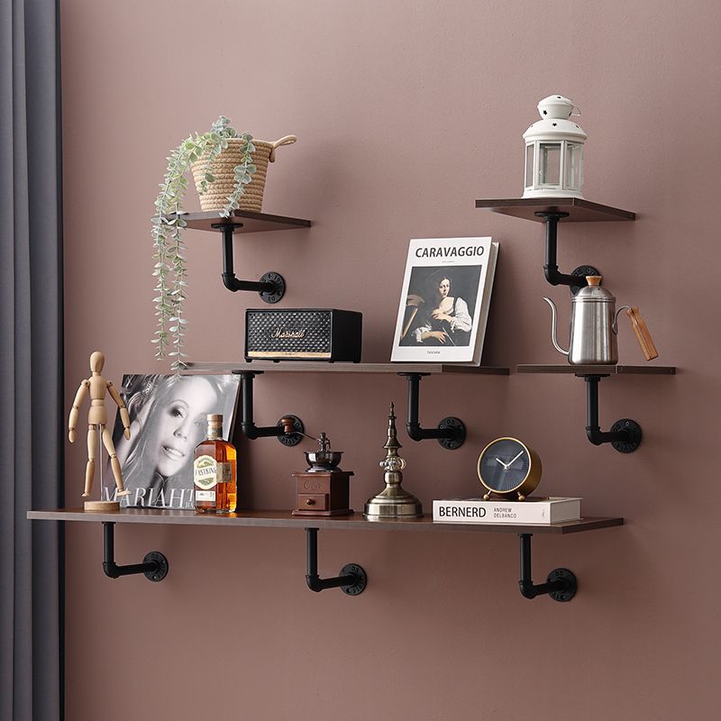 墙上打孔置物架创意隔板一字搁板客厅卧室复古书架花架壁挂装饰