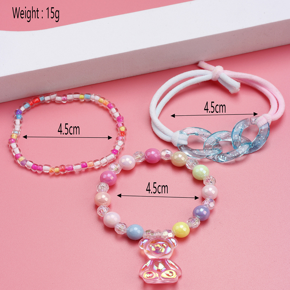 Cute Bear Plastic Handmade Beads Bracelets