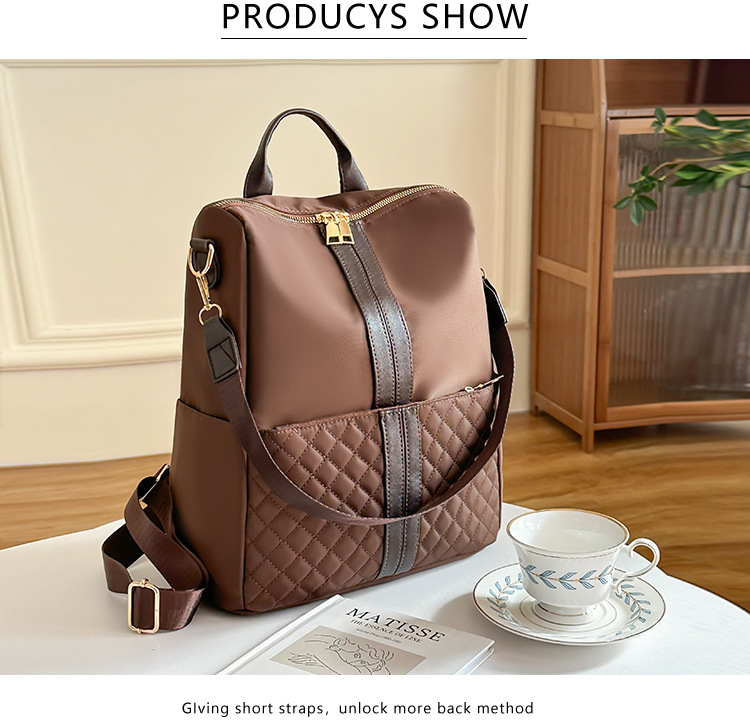 Solid Color Casual Travel Women's Backpack display picture 1