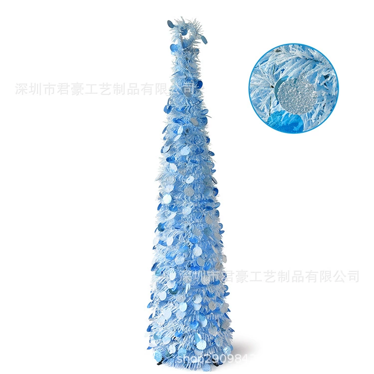 Новогодняя елка с эффектом льда и снега, голубая и белая, 5 футов, украшение для дома, декор для праздника