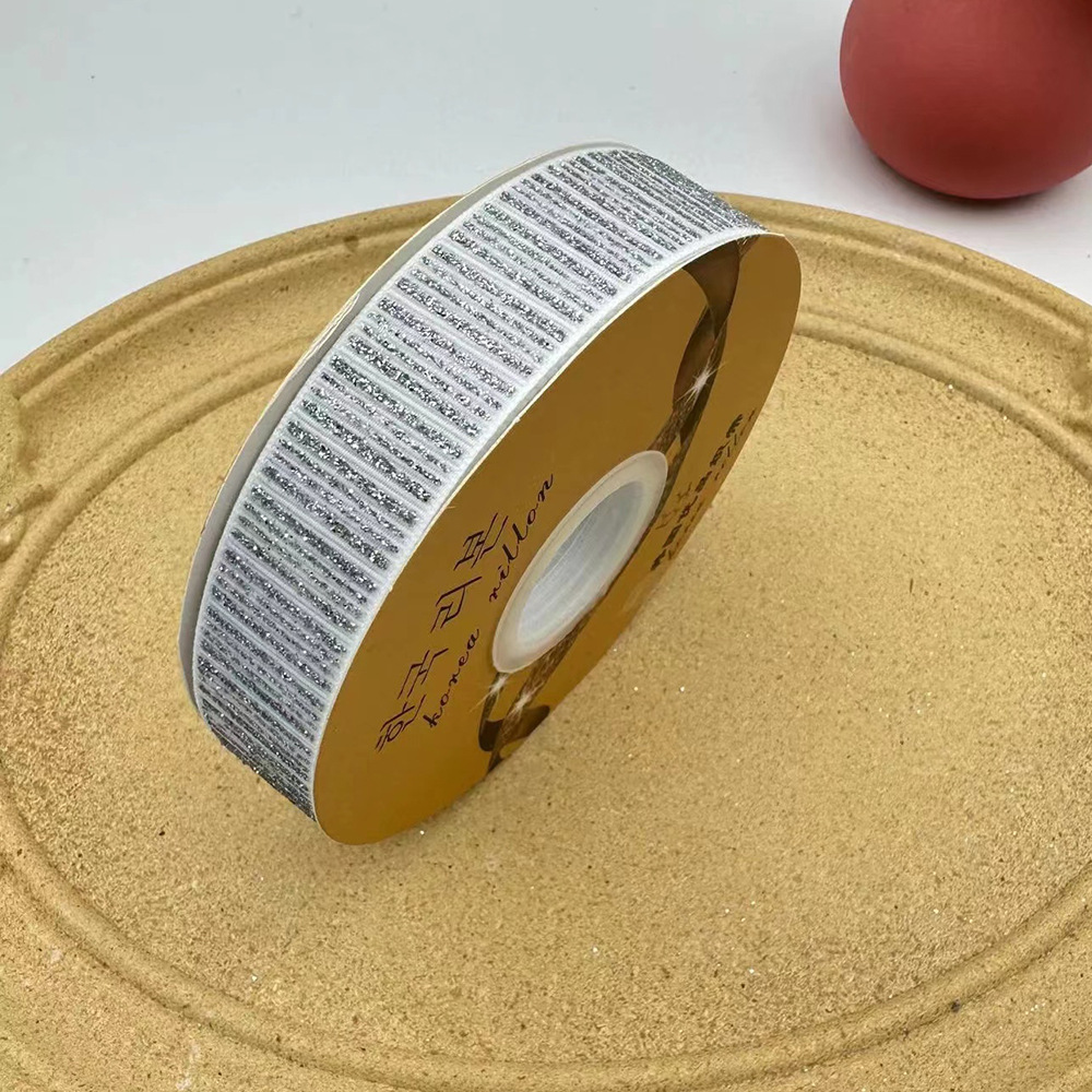 Nuevo 2,5 cm hilo plata Rosa rayas cinta Lolita bar bandeja DIY hecho a mano cinta de embalaje al por mayor