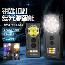 新款跨境铝合金冒夹强光头灯手电筒两用便携强磁超长续航户外超亮