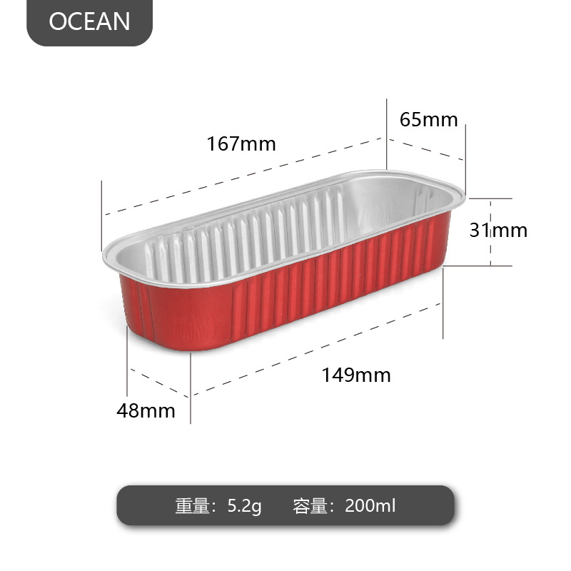 Engrosada papel de aluminio caja de papel de estaño barbacoa rectangular desechable queso patata dulce Sushi al horno Durian caja para hornear