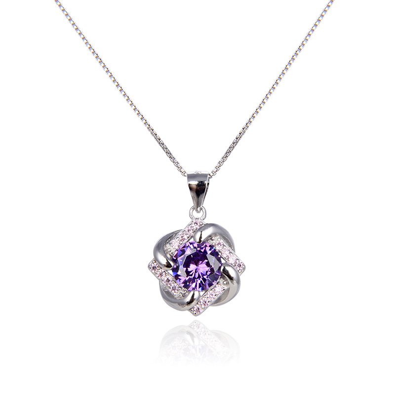 Diamante incrustado accesorios de flores frescas colgante estilo coreano s925 collar de circón de plata diseño creativo sentido Cadena de clavícula femenina