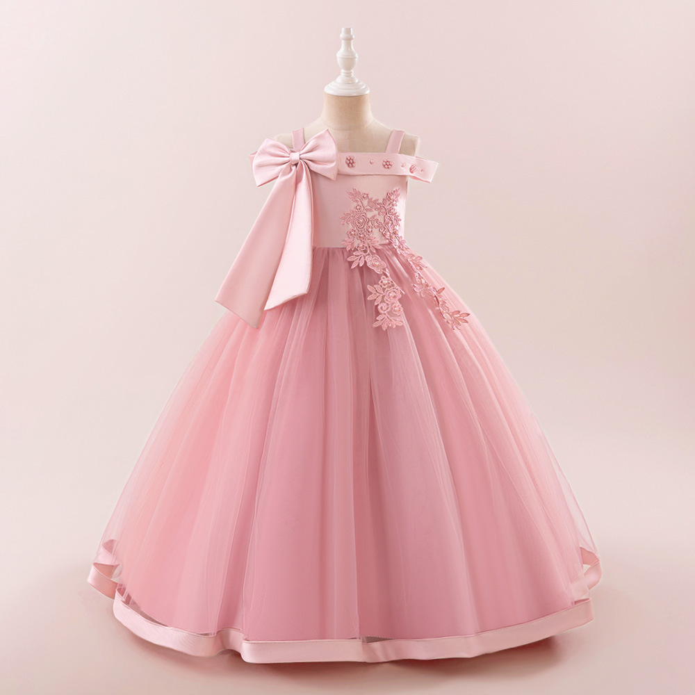 2026 nuevo vestido de niños europeos y estadounidenses vestido de desfile de chicas vestido de piano vestido de rendimiento bordado