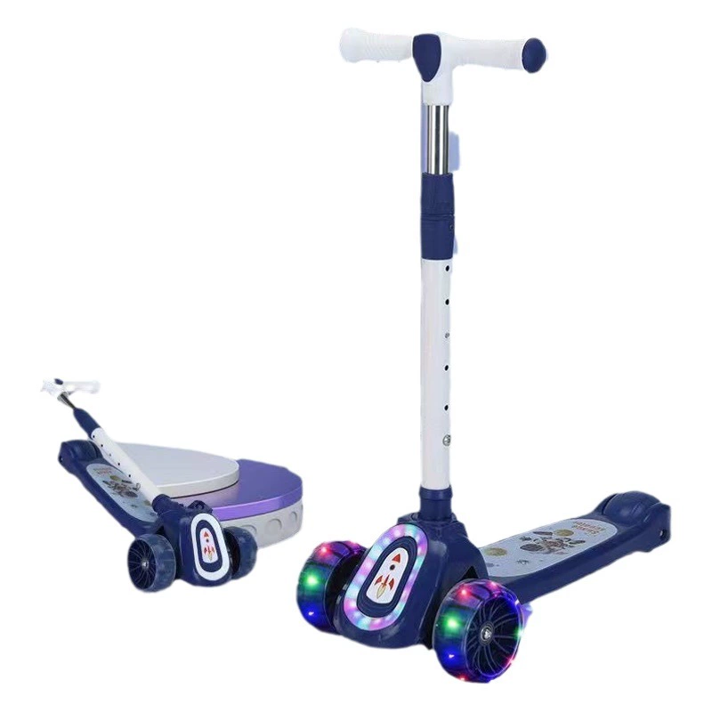 Детский самокат Spaceman Space Pulley Flash Wheel с сиденьем для мальчиков и девочек Детская коляска с музыкальным светом