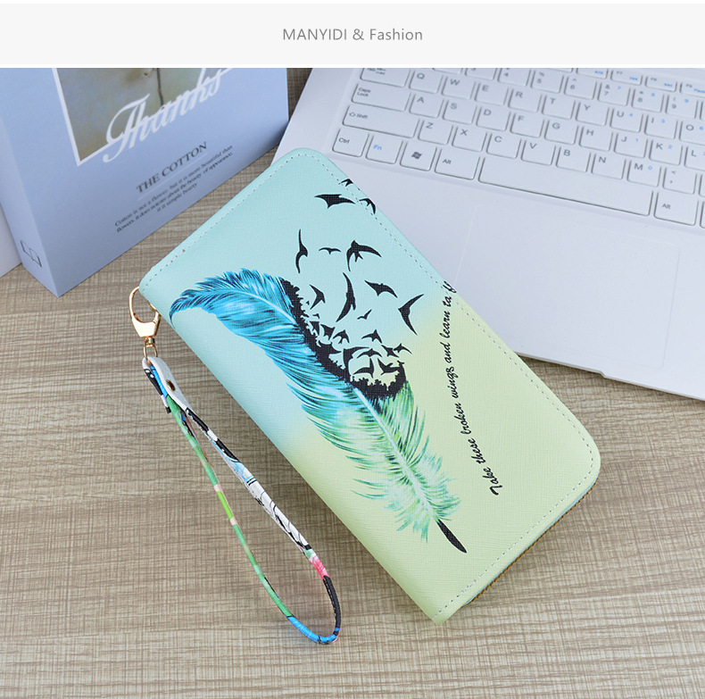 Long Wallets Bags Type 1 Piece Quantity Women's Butterfly Pu Leather Zipper Wallets