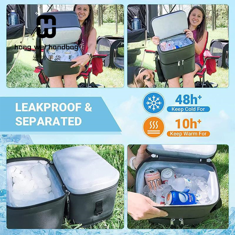 Source manufacturer Double -layer refrigerated bag insulation and leak -proof soft -cold bag lightweight portable camping cooler 4
