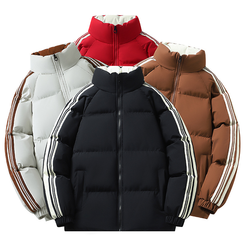 Giubbotto imbottito unisex a righe giacca calda invernale_voghion.com