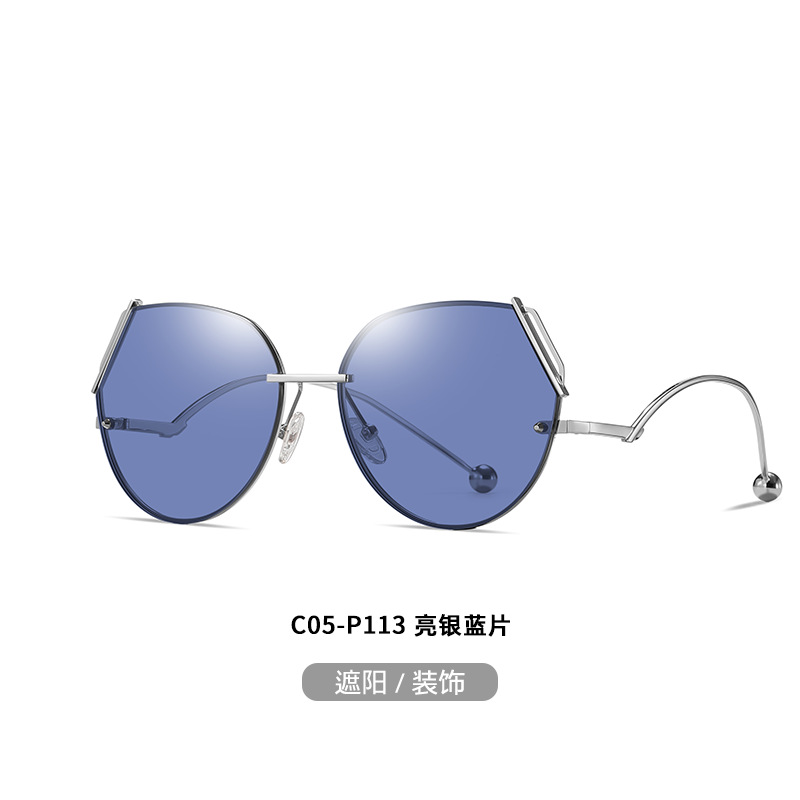 JS8567 HD nylon degradado gris Rosa gafas de sol nuevas gafas de sol sin marco de las mujeres avanzadas a prueba de rayos UV