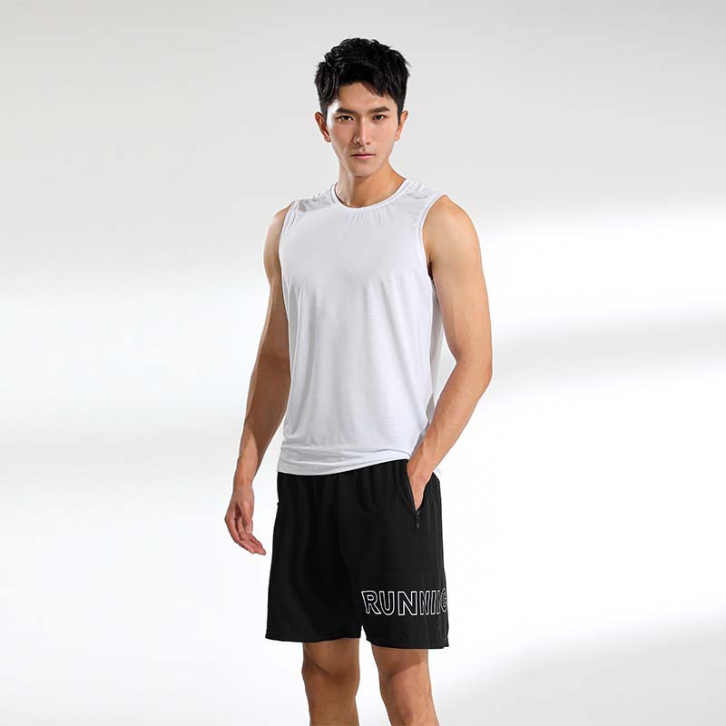 Verano de los hombres de deportes casual entrenamiento chaleco sin mangas de color sólido de secado rápido transpirable fitness top en stock impreso UA