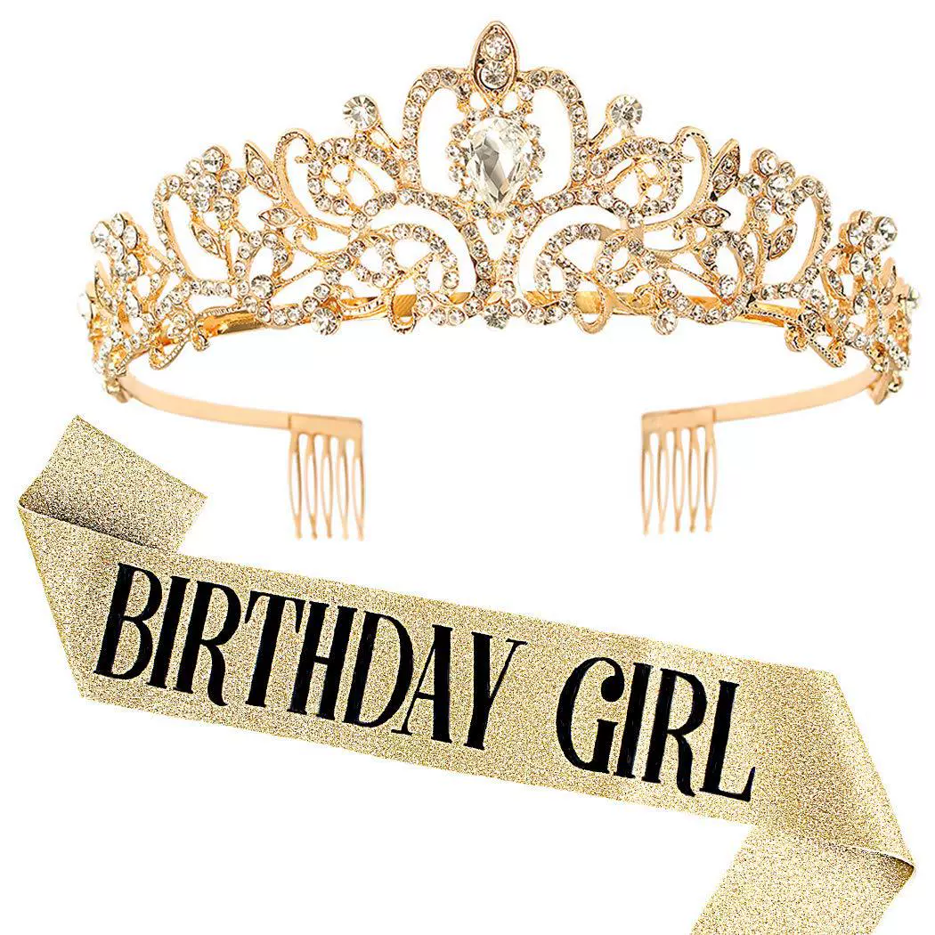 Европейско-американский набор на день рождения: наплечная лента-корона BIRTHDAY QUEEN/GIRL, праздничный набор