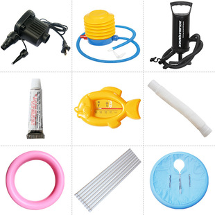 Swimming pool inflatable toy accessories dual-purpose electric pump foot pump hand pump water temperature card bath bucket bracket repair glue