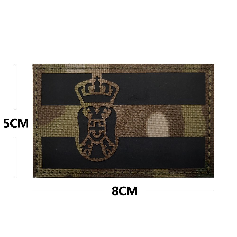 Parches de bandera IR europeo tela reflectante Velcro sello bandera camuflaje brazalete en stock