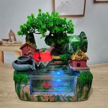 流水鱼缸摆件含小树循环水桌面喷泉室内柜台客厅装饰跨境现货供应