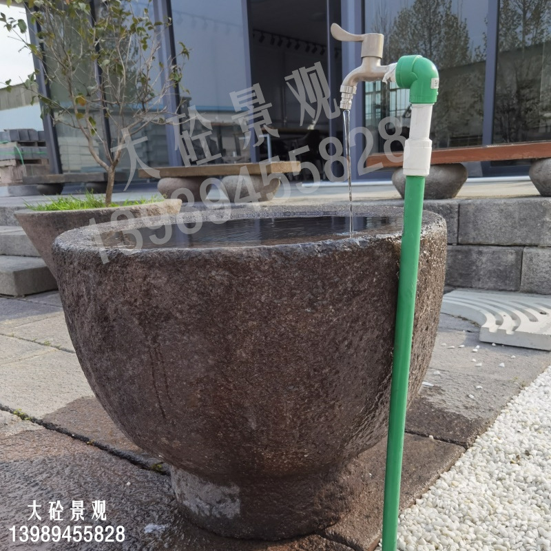 水泥构件水泥制品仿石老石缸仿古缸倒臼美丽乡村古建景观水缸