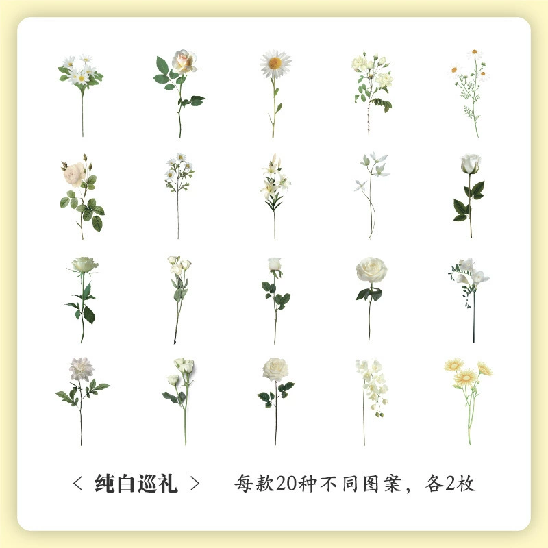 Sticker Set, 40-Sheet Assortment, Butterfly & Floral Designs for Kids' Bags and Planners