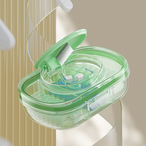 Portable medicine box for three meals a day, portable medicine repacking box, seven-day medicine large-capacity medicine cutter, repacking medicine box