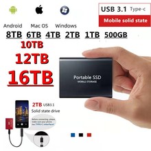 SSD移动固态硬盘16TB 12TB  8TB  4TB 2T 1T跨境外贸移动固态硬盘
